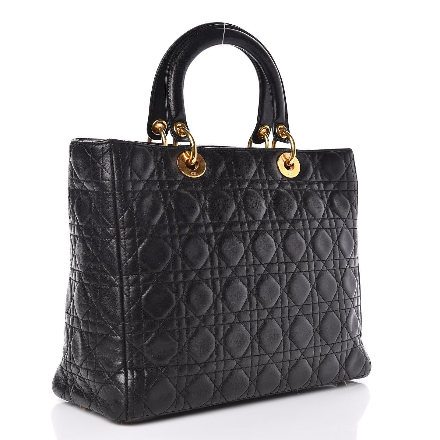 Lambskin Cannage Large Lady Dior Black