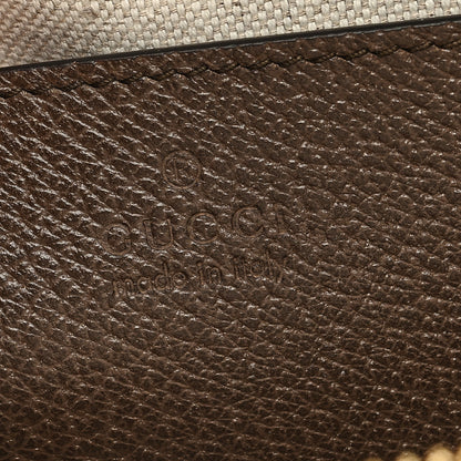 Gucci Monogram Jumbo GG Textured Dollar Calfskin Web Small Ophidia Dome Shoulder Bag Camel Ebony New Acero 6 of 8