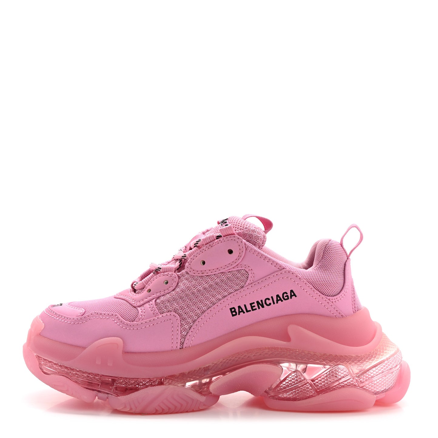 Fabric Mesh Clear Sole Womens Triple S Sneakers 37 Pink