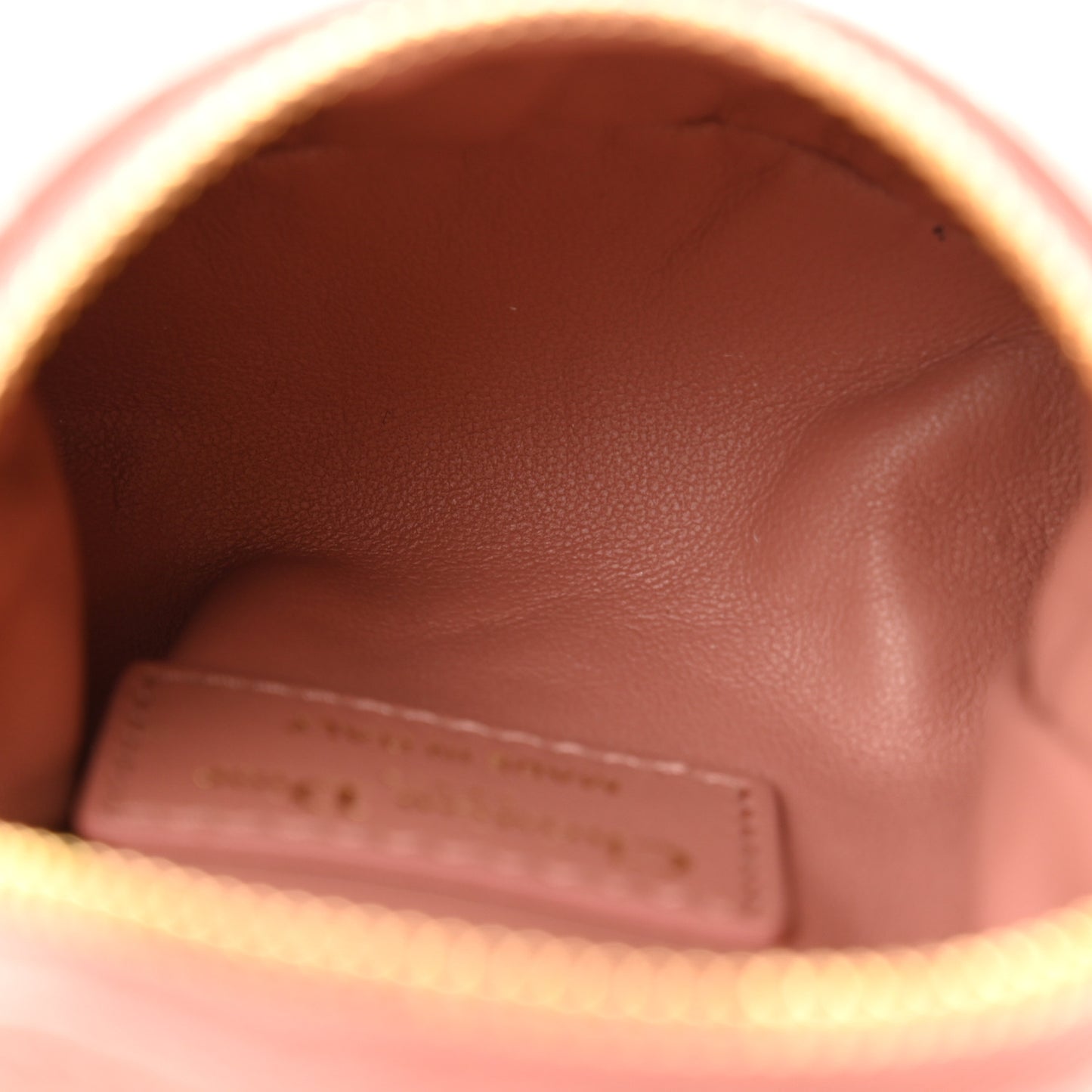 Supple Calfskin Cannage Caro Half-Moon Coin Purse Dark Nude