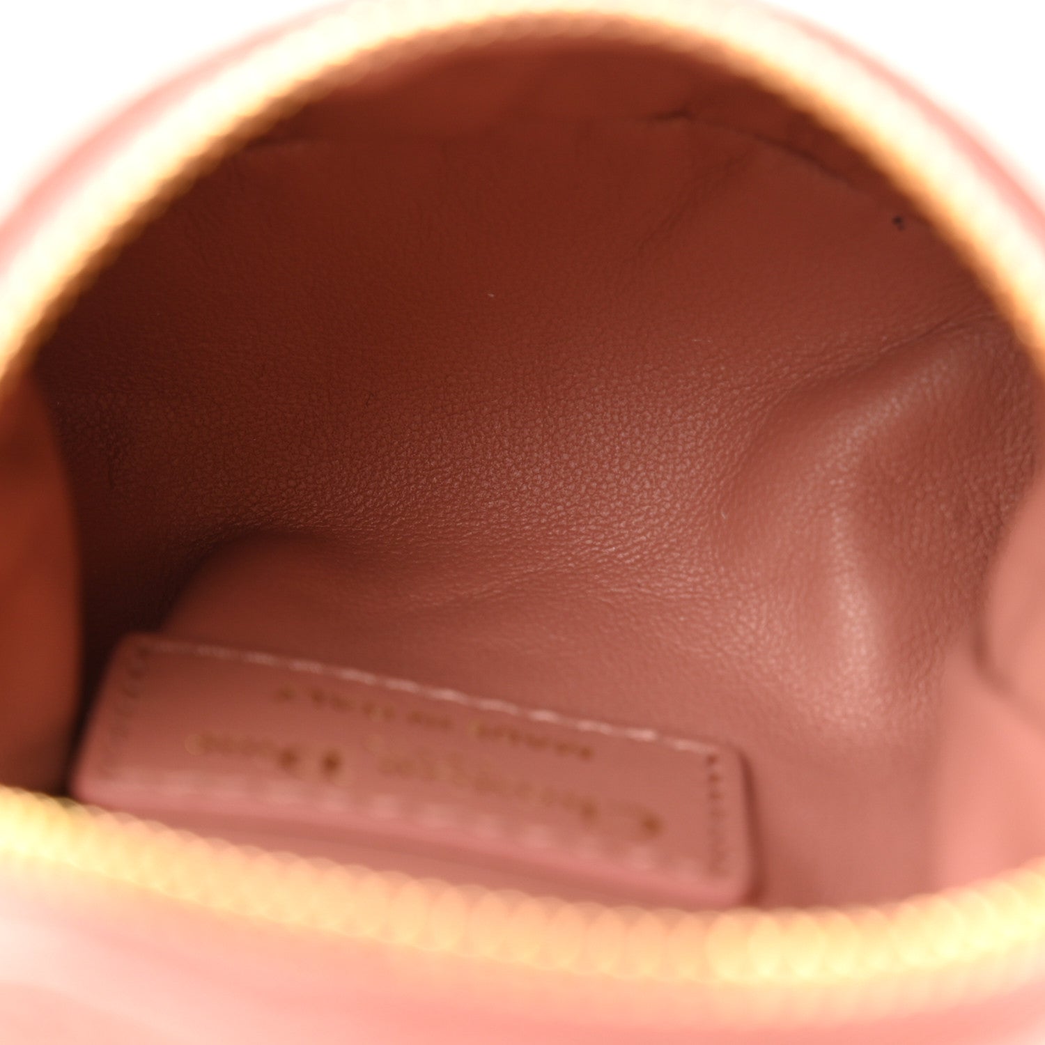 Christian Dior Supple Calfskin Cannage Caro Half-Moon Coin Purse Dark Nude 5 of 9