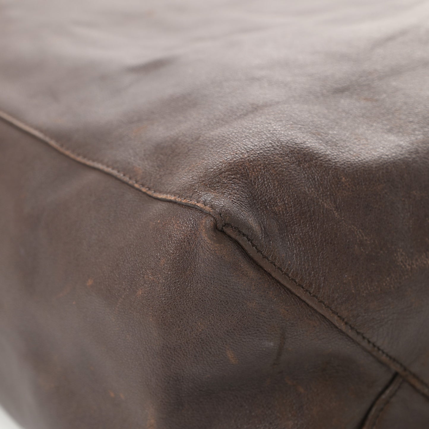Lambskin Vertical Cabas Brown