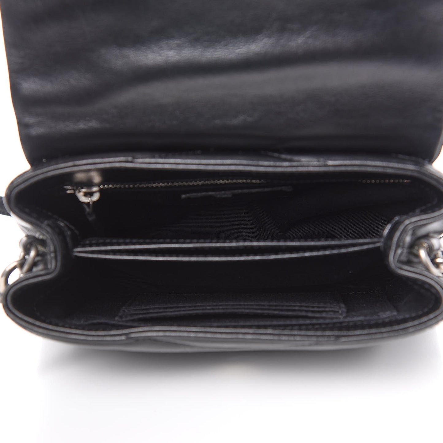 Calfskin Y Quilted Monogram Toy Loulou Crossbody Bag Black