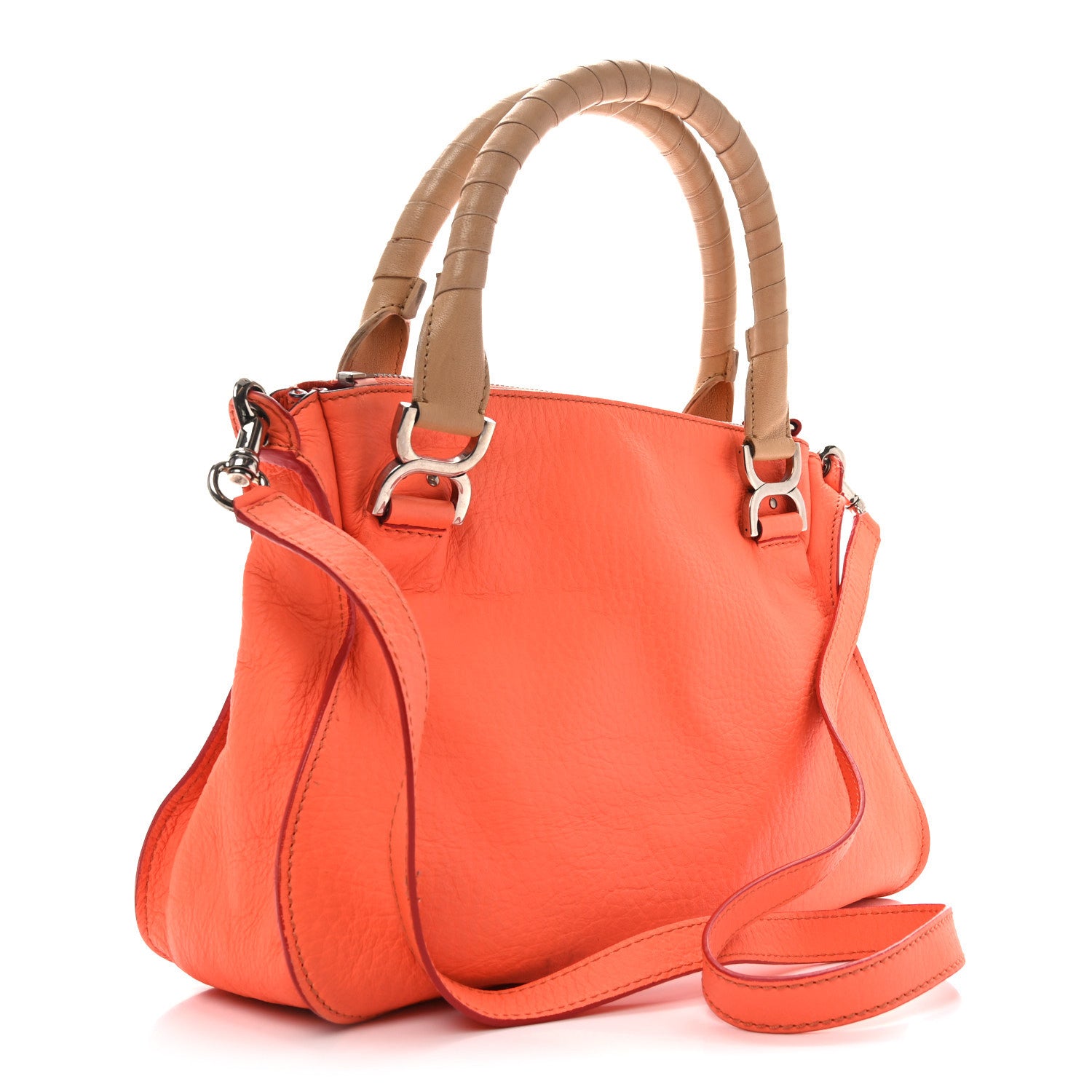Chloe Calfskin Medium Marcie Satchel Orange Fizz 3 of 9
