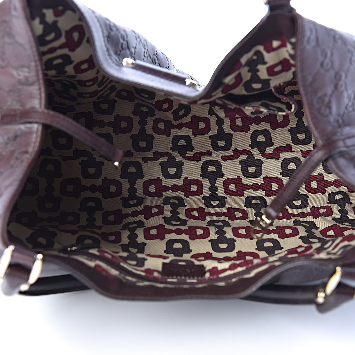 Guccissima Large D Gold Ring Shoulder Bag Chocolate