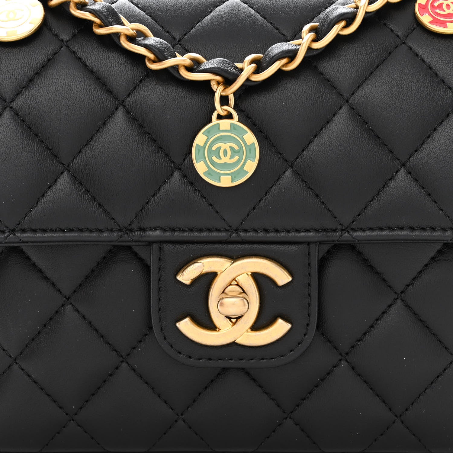 Chanel Lambskin Quilted Casino Chips Mini Flap Black 8 of 11