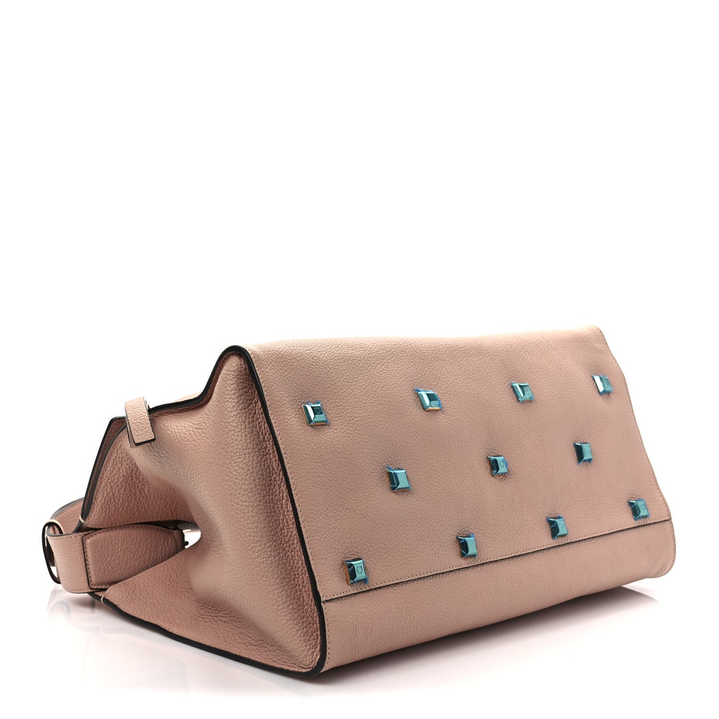 Hammered Calfskin Medium Studio Top Handle Bag Ameretti