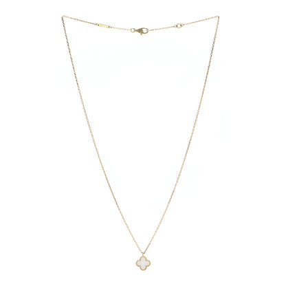 Van Cleef & Arpels 18K Yellow Gold Mother of Pearl Sweet Alhambra Pendant Necklace 3 of 6