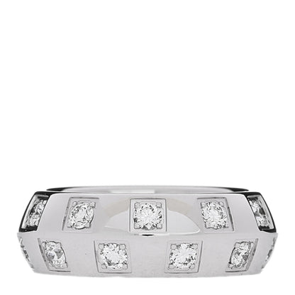 Louis Vuitton 18K White Gold Diamond Large Le Damier Ring 54 6.75 3 of 5