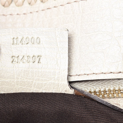 Gucci Monogram Large Horsebit Chain Hobo Off White 7 of 9