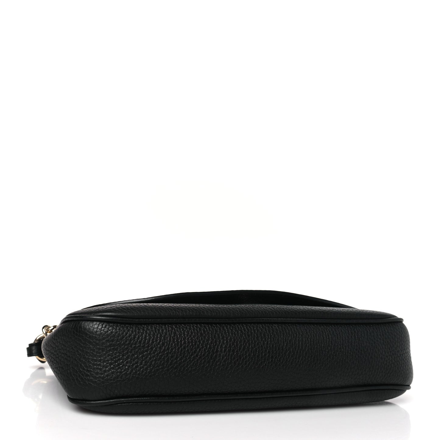 Pebbled Calfskin Medium Soho Flap Crossbody Black