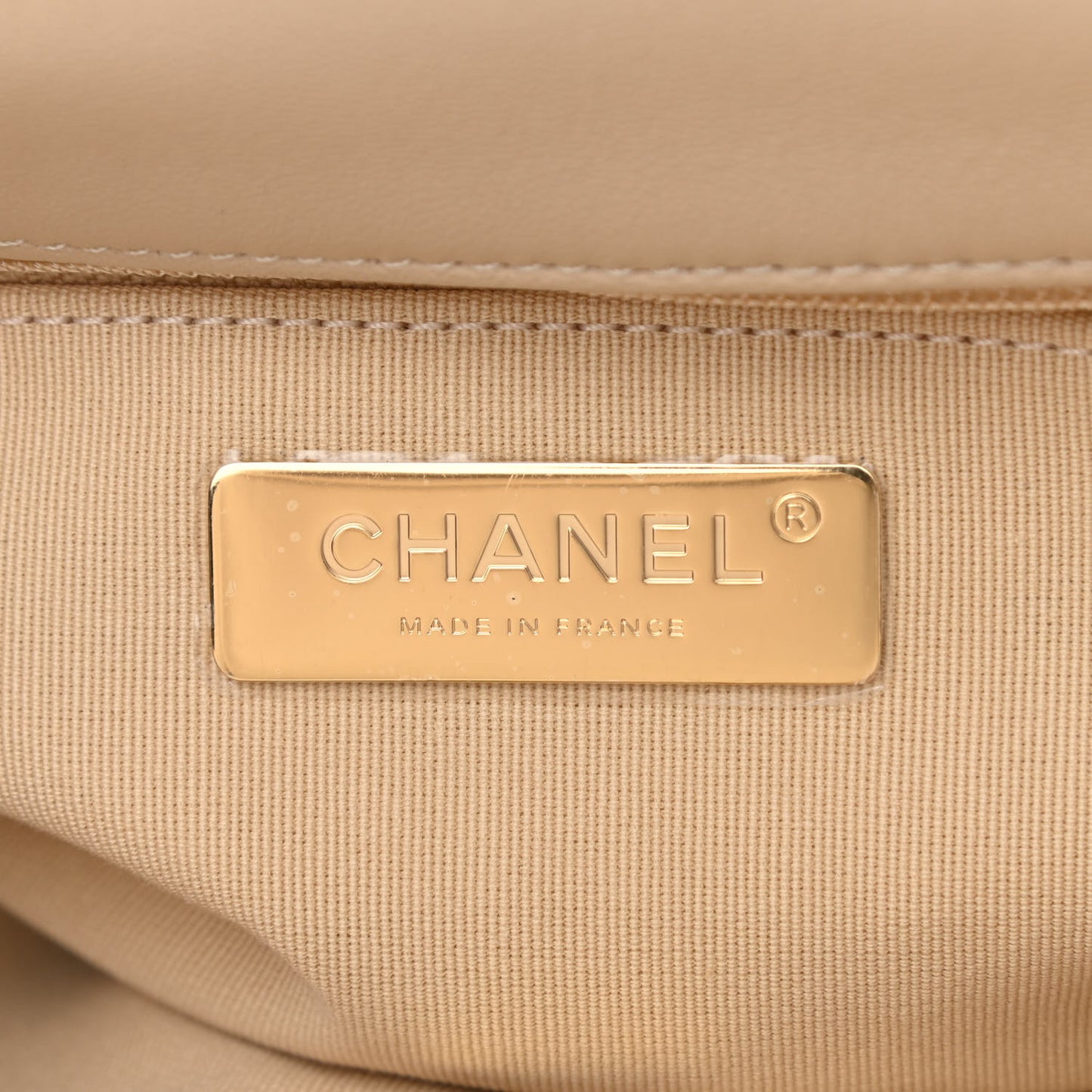 Lambskin Quilted Medium Chanel 19 Flap Light Beige