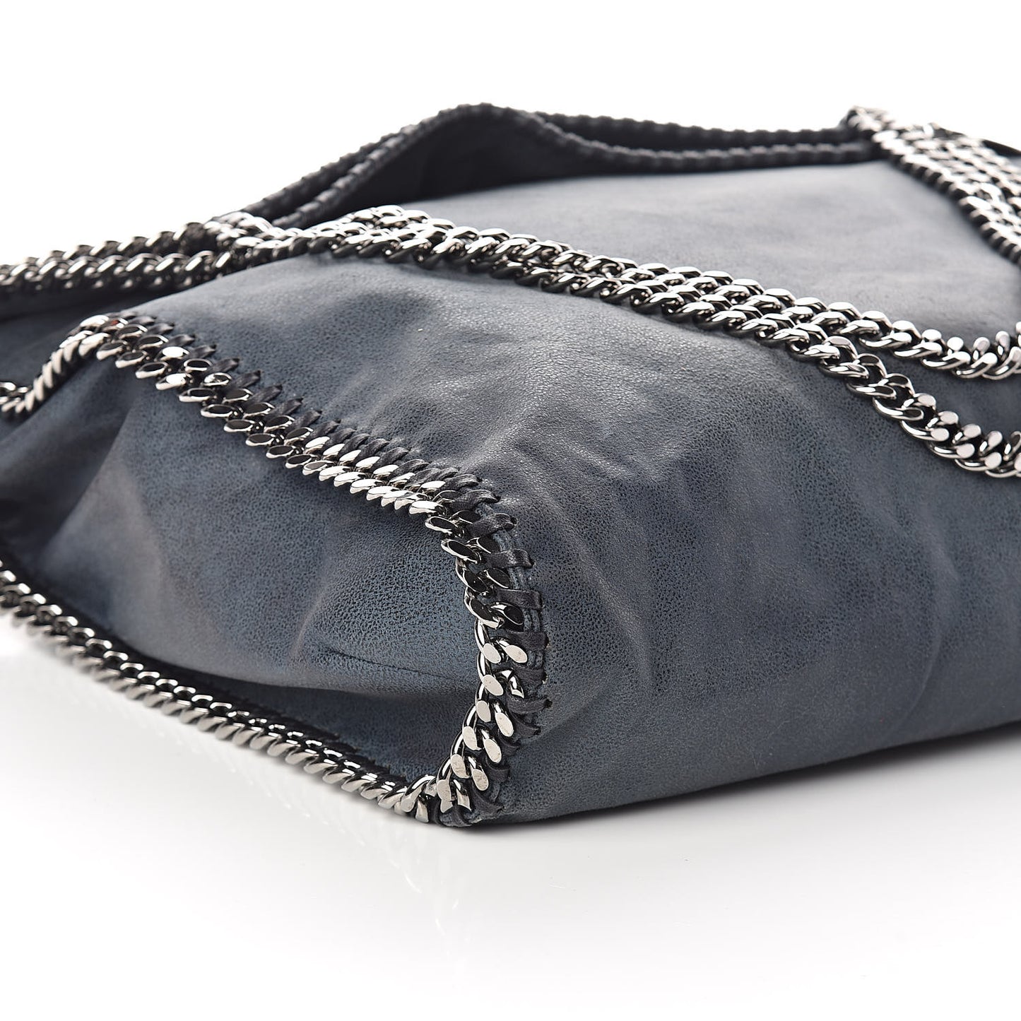 Shaggy Deer Large Falabella Fold Over Tote Blue
