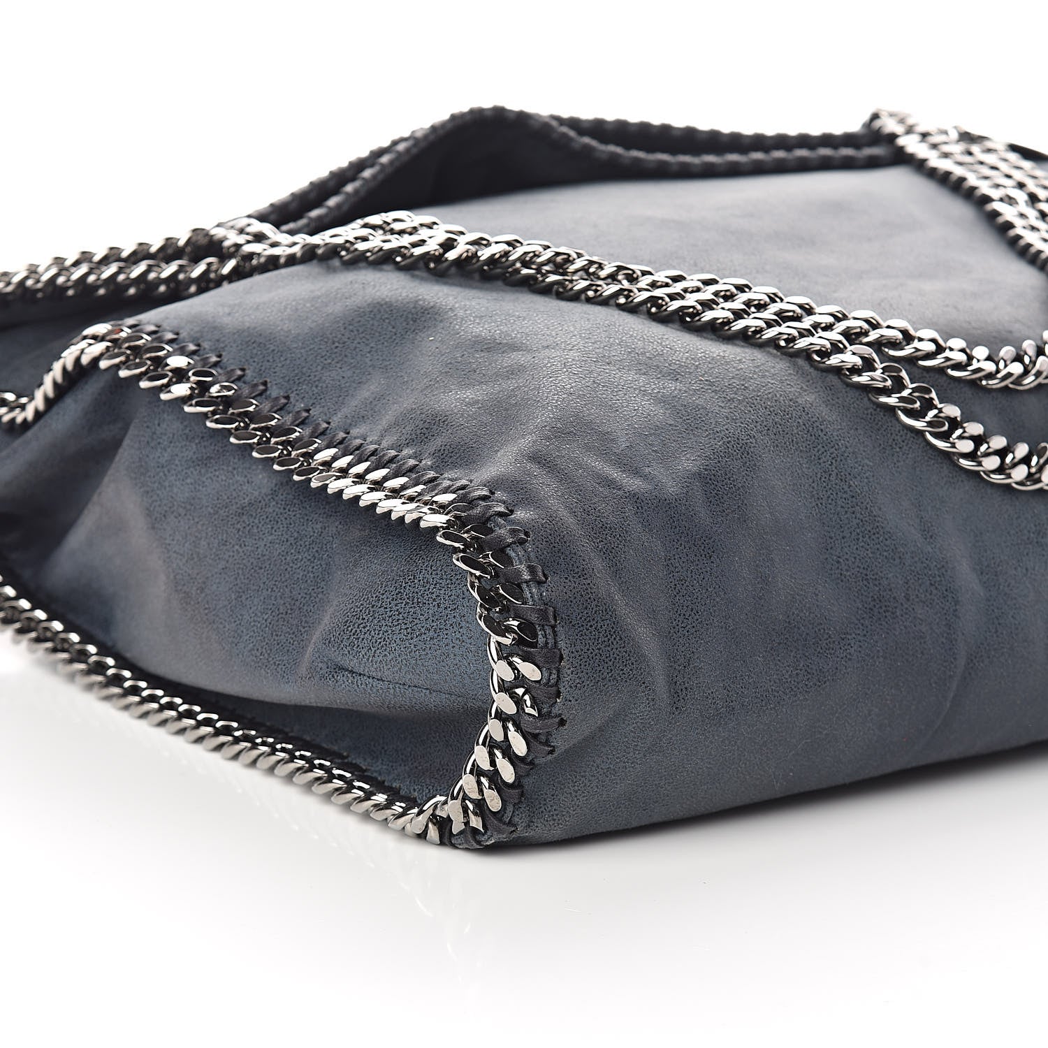 Stella McCartney Shaggy Deer Large Falabella Fold Over Tote Blue 8 of 9
