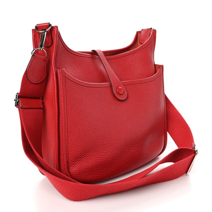 Hermes Taurillon Clemence Evelyne III PM Rouge Casaque 3 of 10