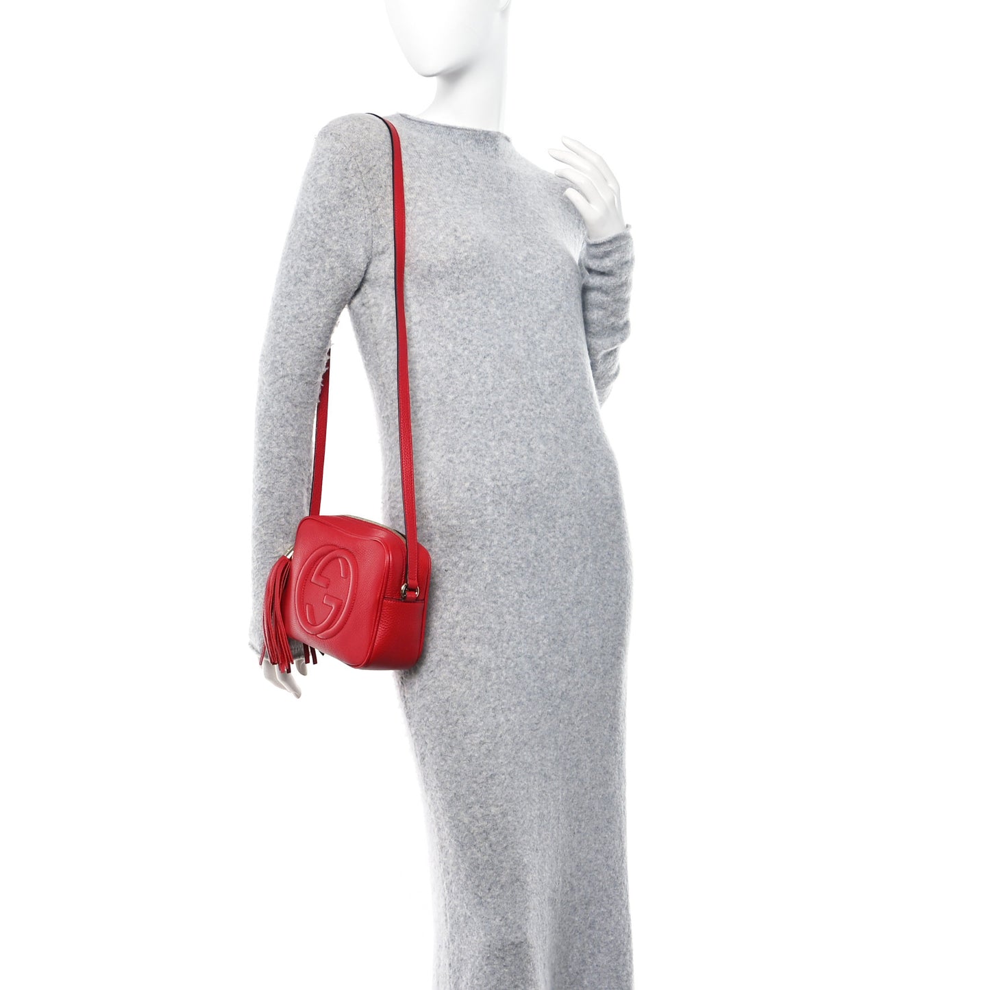 Pebbled Calfskin Small Soho Disco Bag Tabasco Red