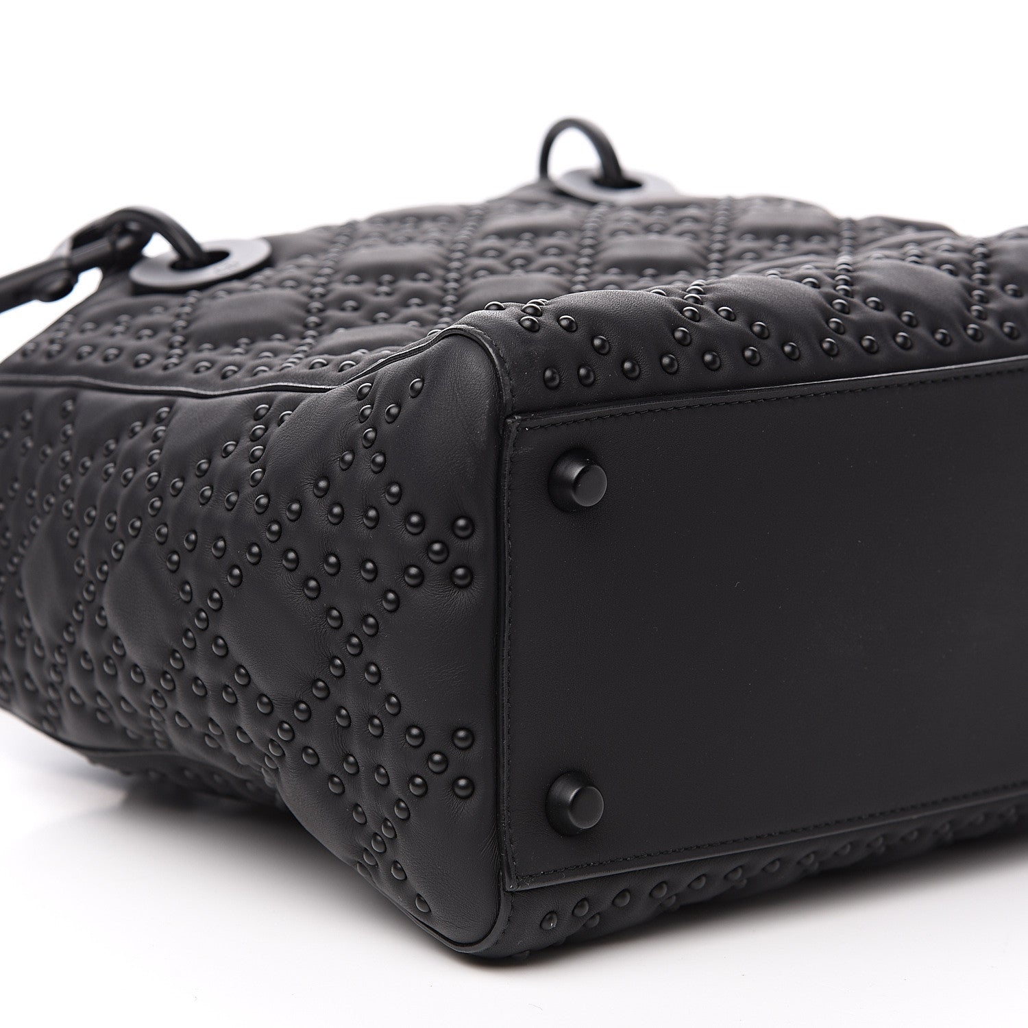Christian Dior UItra Matte Calfskin Cannage Studded Medium Supple Lady Dior Black 7 of 9