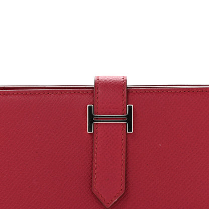 Hermes Epsom Bearn Gusset Wallet Rouge Garance 8 of 10