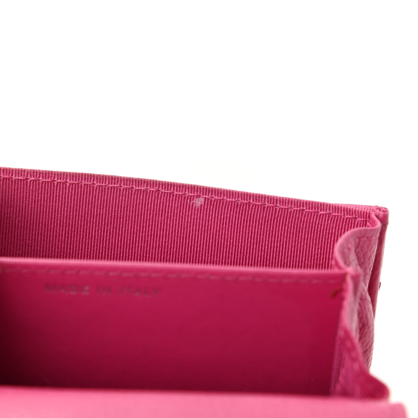 Caviar Quilted Compact Flap Wallet Pink