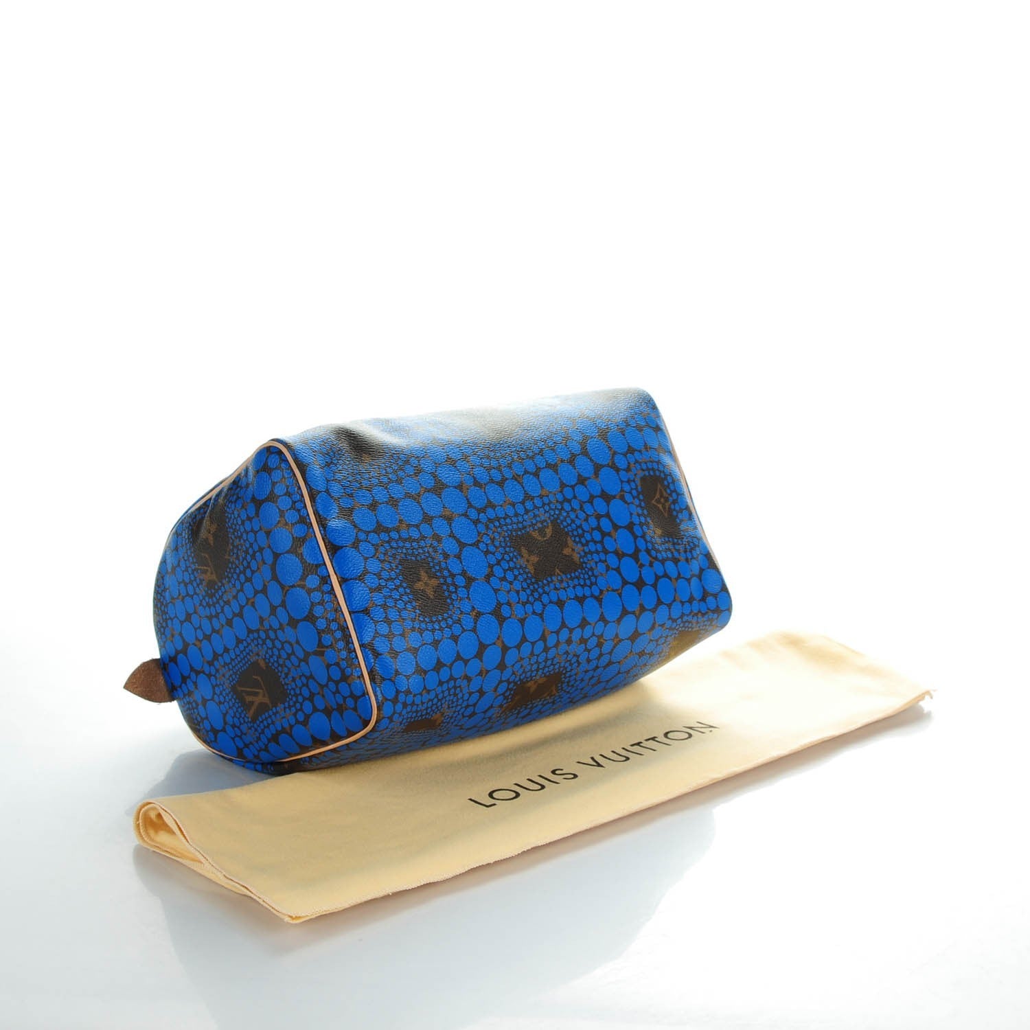 Louis Vuitton Monogram Kusama Town Speedy 30 Blue 2 of 4
