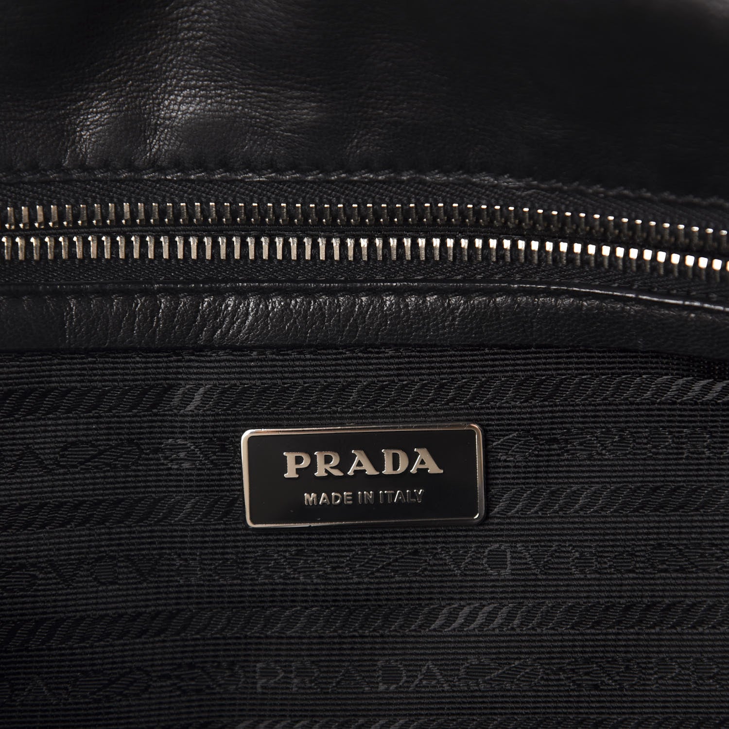 Prada Tessuto Nylon Vitello Foldover Pushlock Satchel Black 9 of 11
