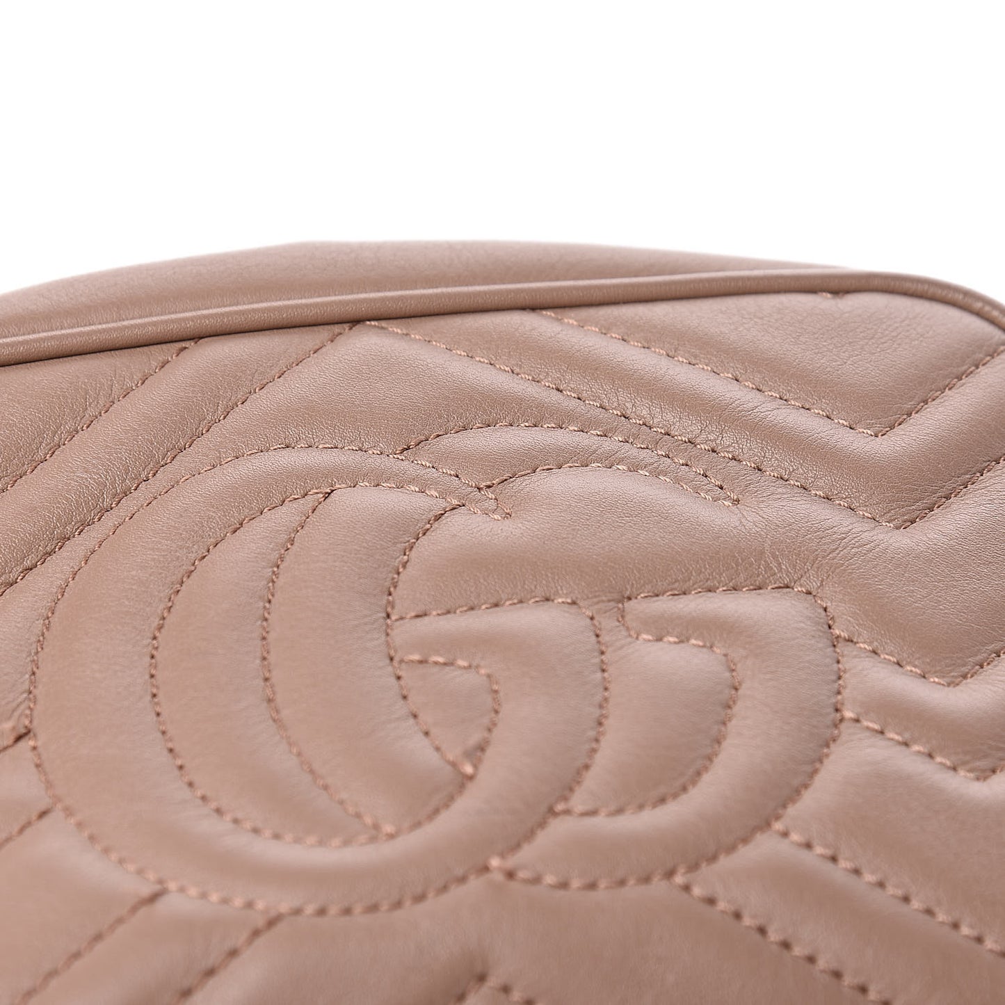 Calfskin Matelasse Mini GG Marmont Chain Shoulder Bag Nude