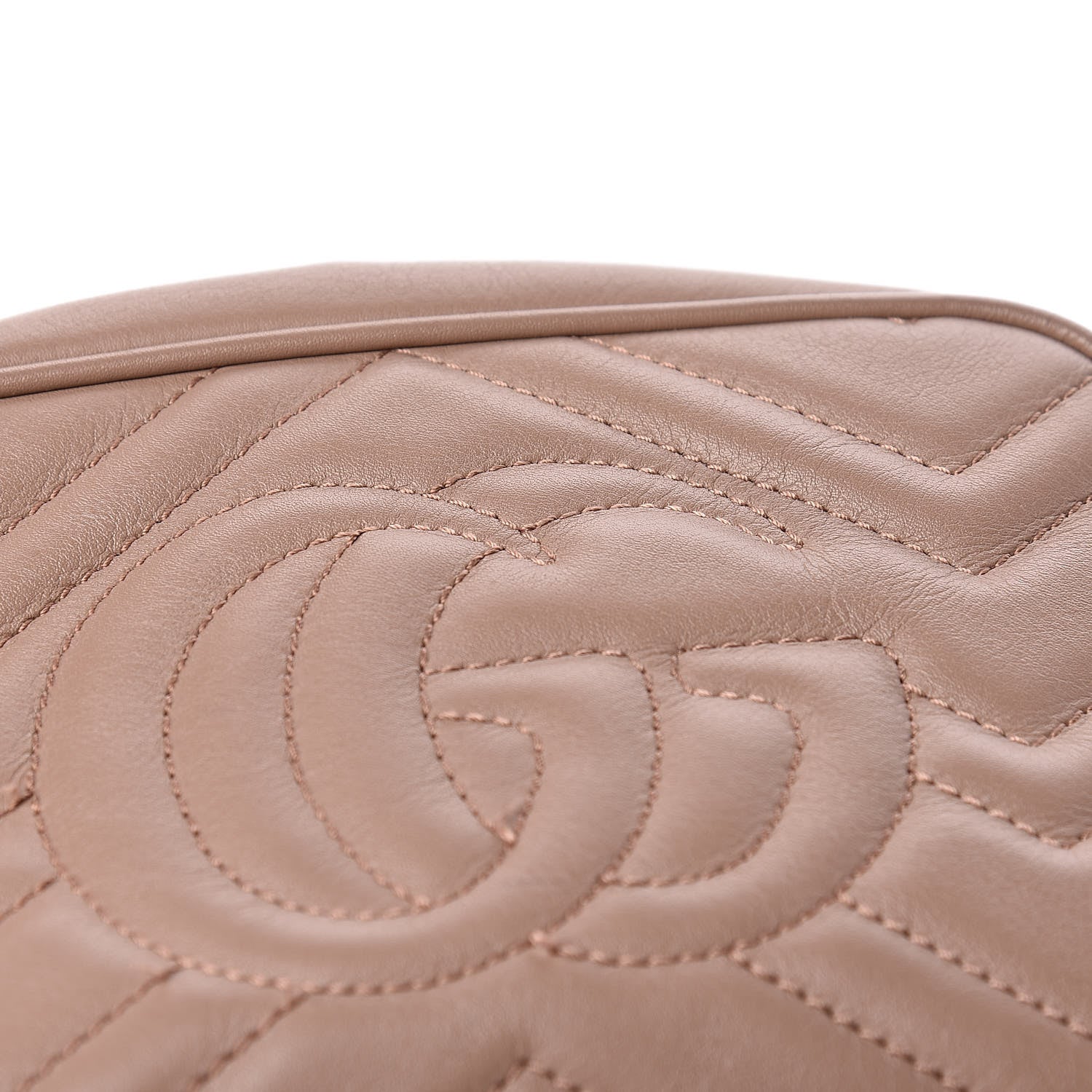 Gucci Calfskin Matelasse Mini GG Marmont Chain Shoulder Bag Nude 9 of 12