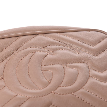 Gucci Calfskin Matelasse Mini GG Marmont Chain Shoulder Bag Nude 9 of 12