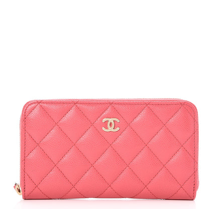 Chanel Caviar Quilted Small Zip Around Wallet Pink 1 of 9