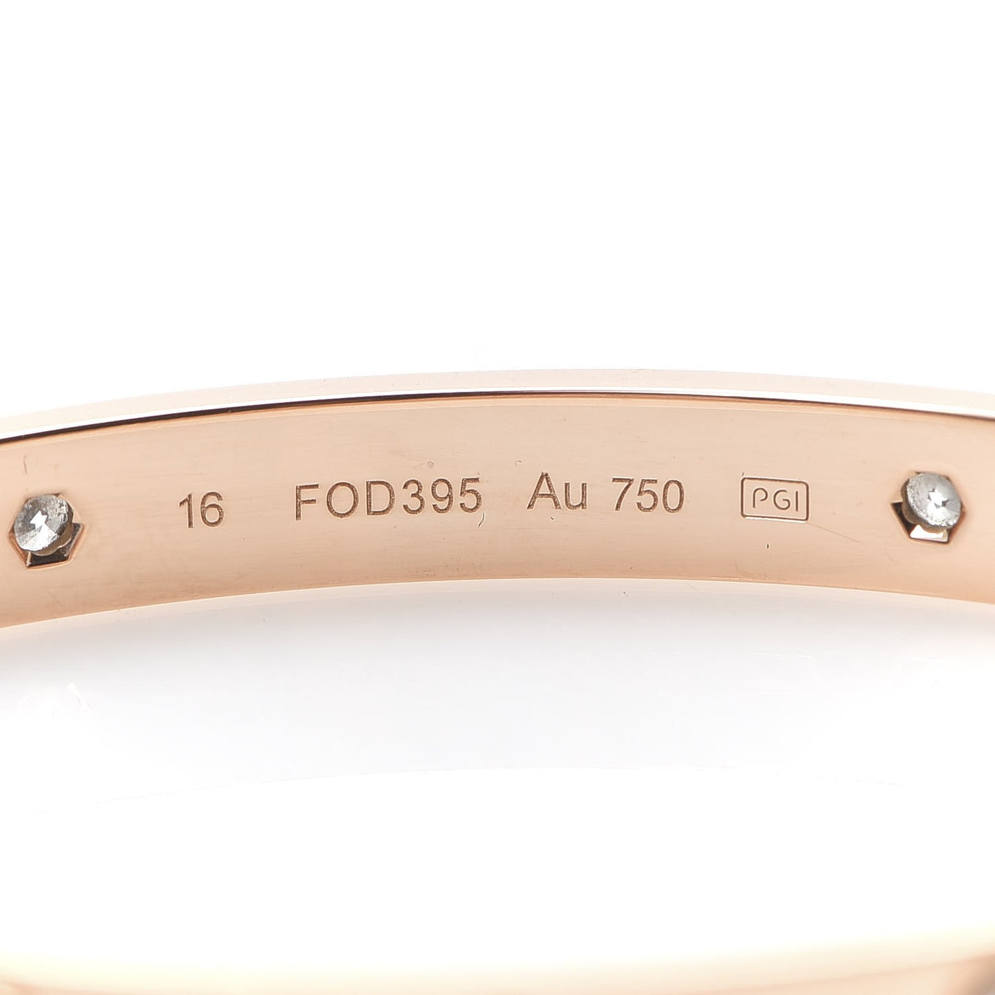 18K Pink Gold 4 Diamond LOVE Bracelet 16