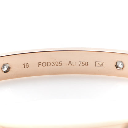 Cartier 18K Pink Gold 4 Diamond LOVE Bracelet 16 6 of 6