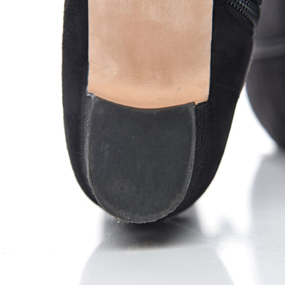 Chanel Suede Grosgrain Pearl CC Cap Toe High Boots 37 Black 13 of 17