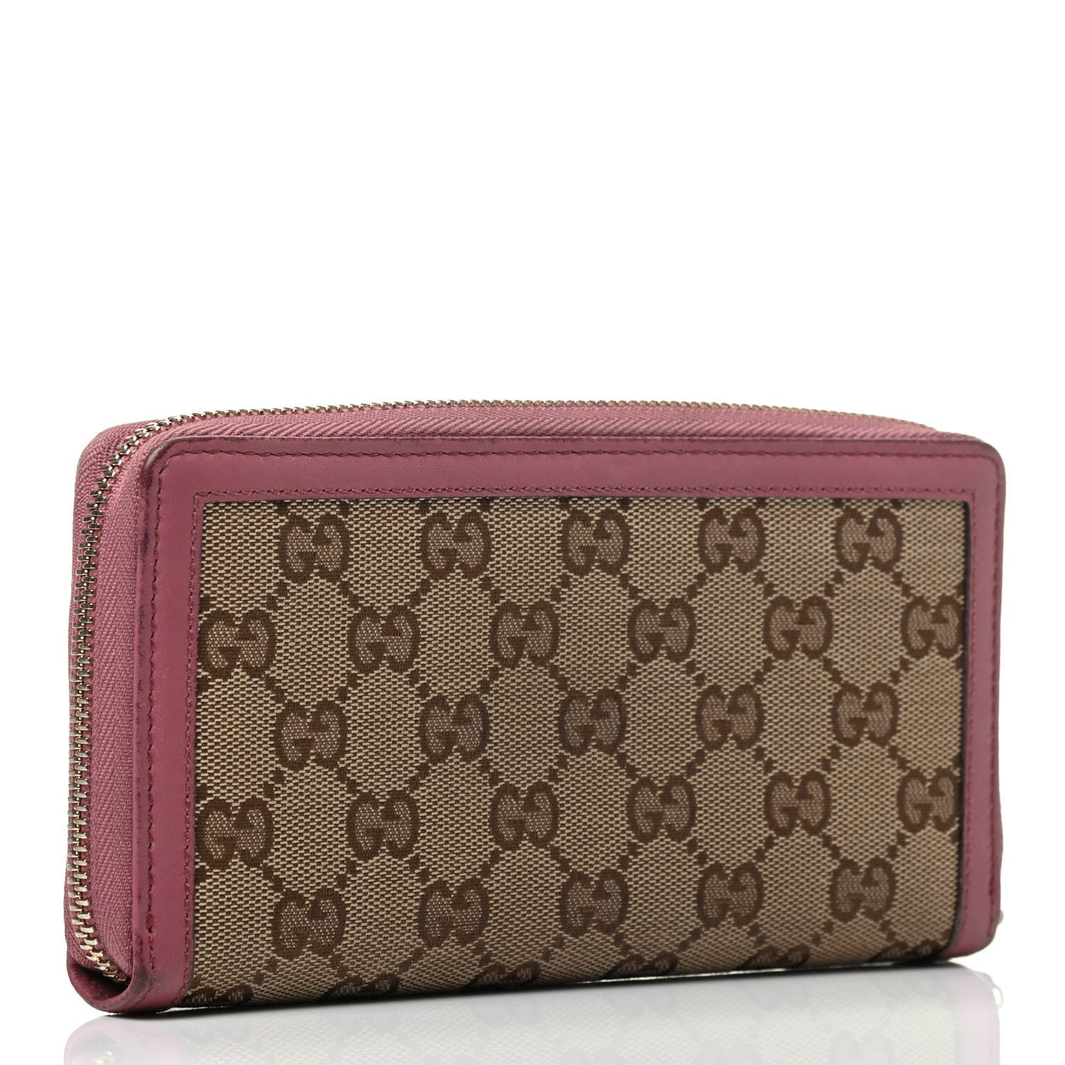 Gucci Monogram Margaux Calfskin Sukey Zip Around Wallet Beige Ebony Vintage Rose 2 of 3