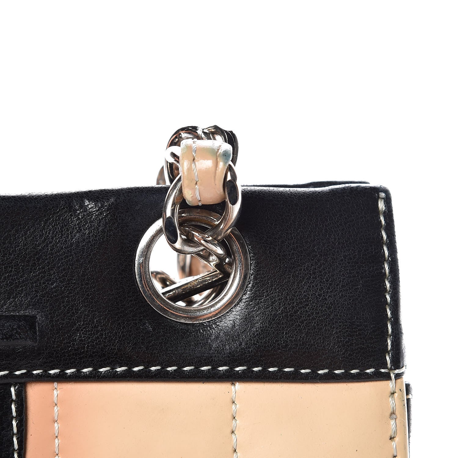 Chanel Patent Chocolate Bar Quilted Tote Beige Black 11 of 17