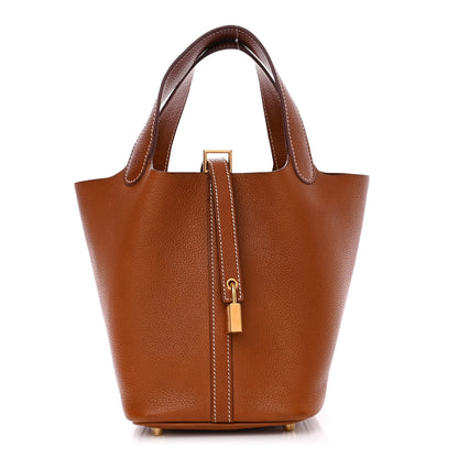 Hermes Taurillon Clemence Picotin Lock 18 PM Gold 1 of 14