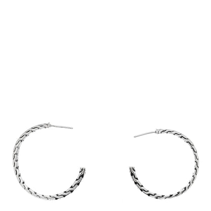 John Hardy Sterling Silver Hammered Hoop Earrings 4 of 6
