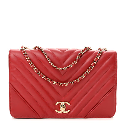Chanel Calfskin Chevron Quilted Small Statement Flap Red 1 of 10