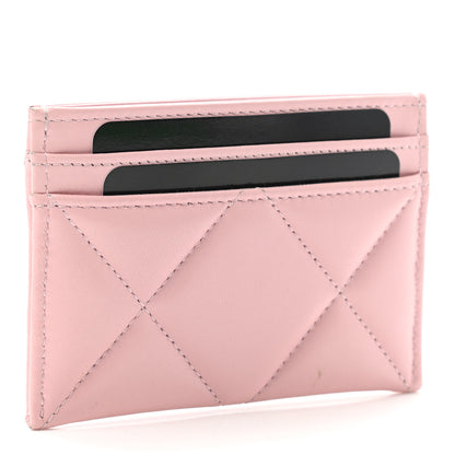 Chanel Lambskin Quilted Chanel 19 Card Holder Light Pink 3 of 9