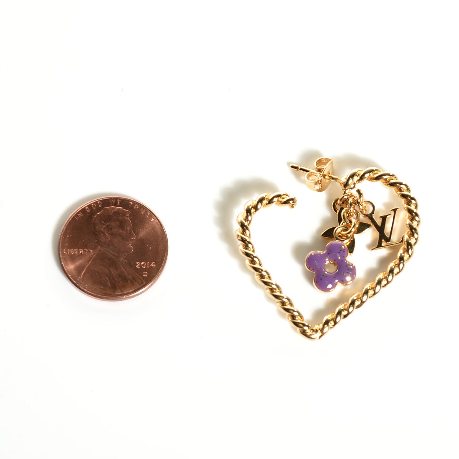 Louis Vuitton Sweet Monogram In My Heart Hoop Earrings Gold 2 of 4