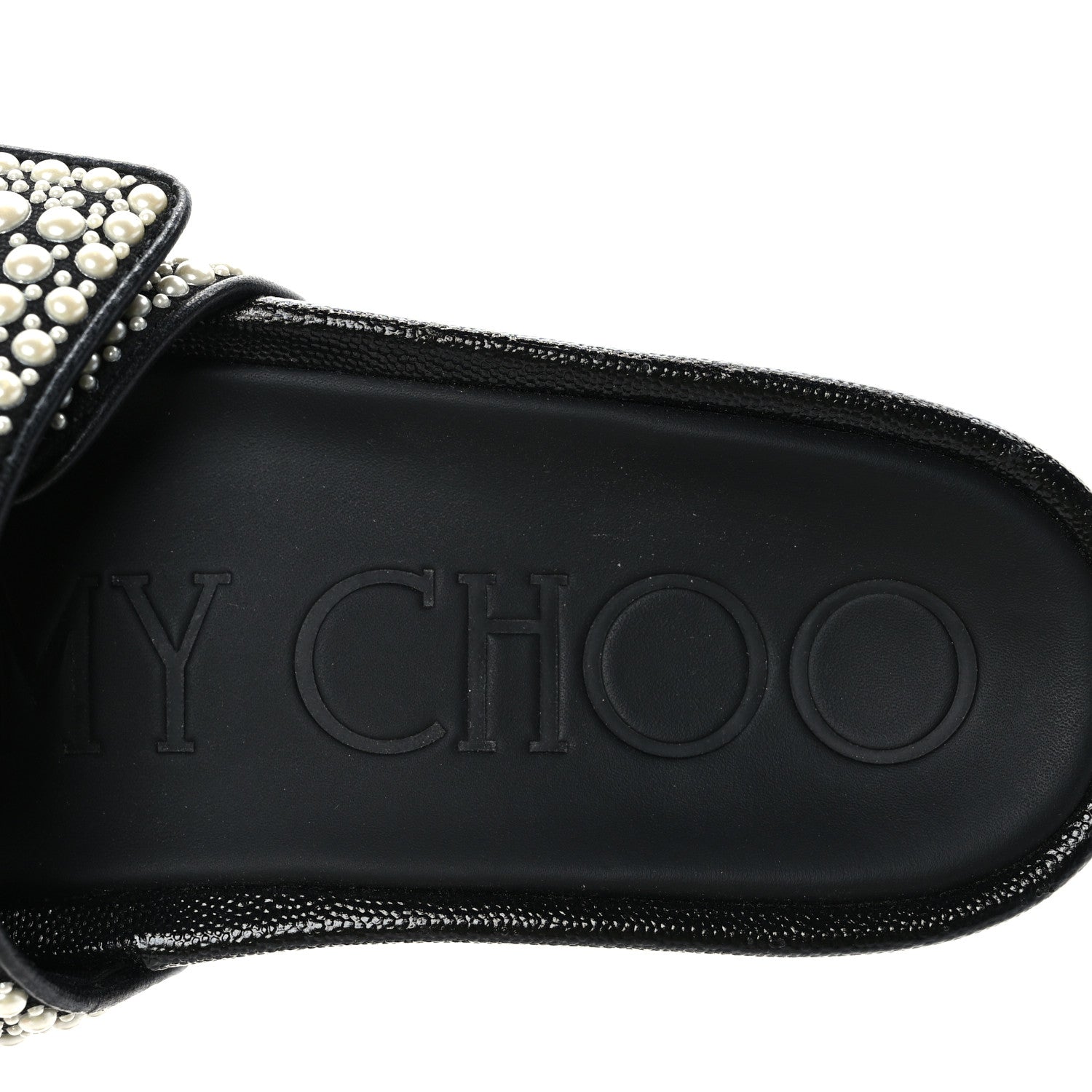 Jimmy Choo Canvas Pearl Embellished Fitz Slide Sandals 36 Black 8 of 8