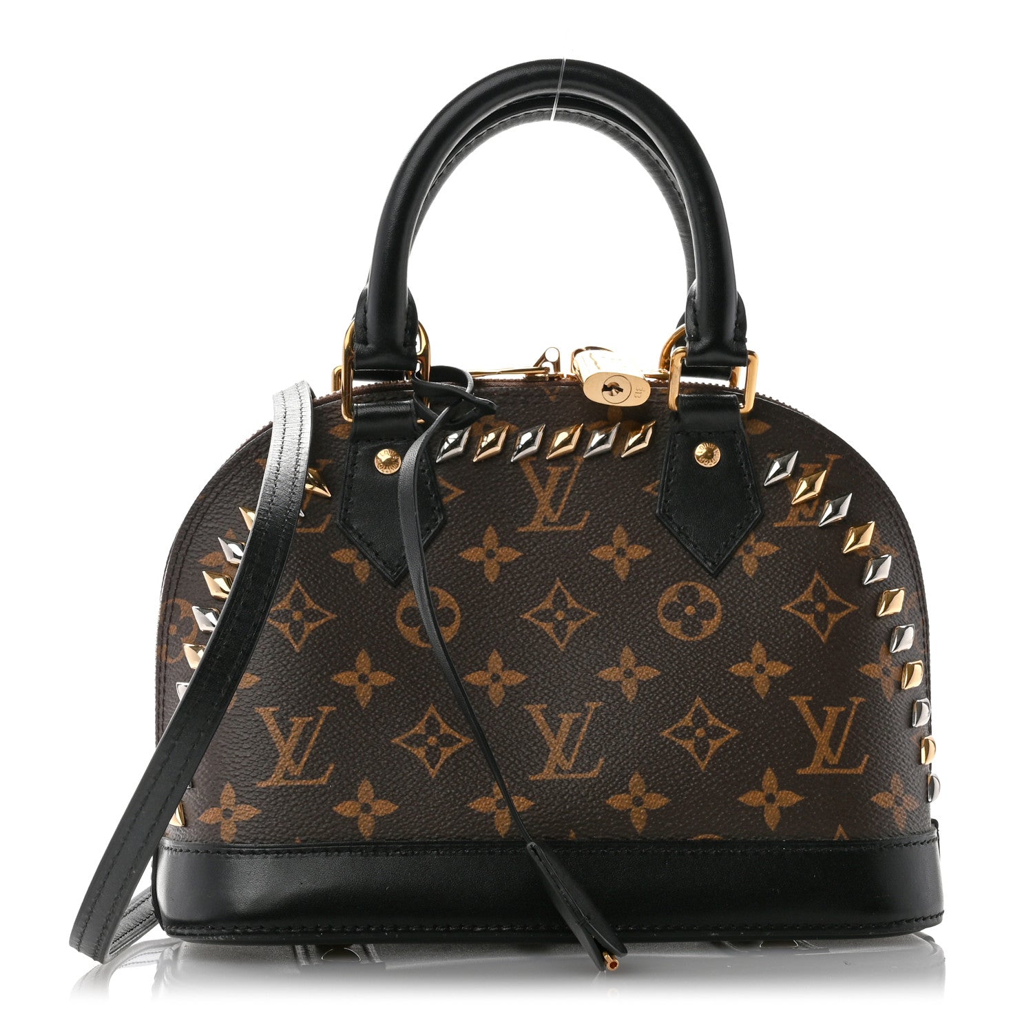 Louis Vuitton Monogram Macassar Studded Alma BB 1 of 23