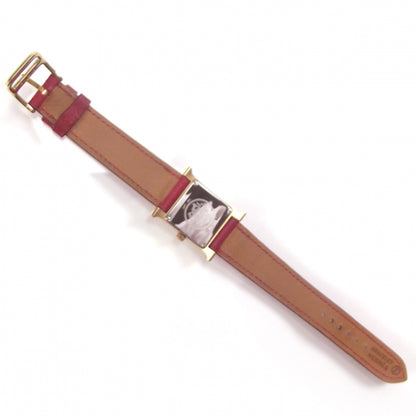 Hermes Stainless Steel Epsom 21mm Heure H Hour Quartz Watch Rouge 3 of 8