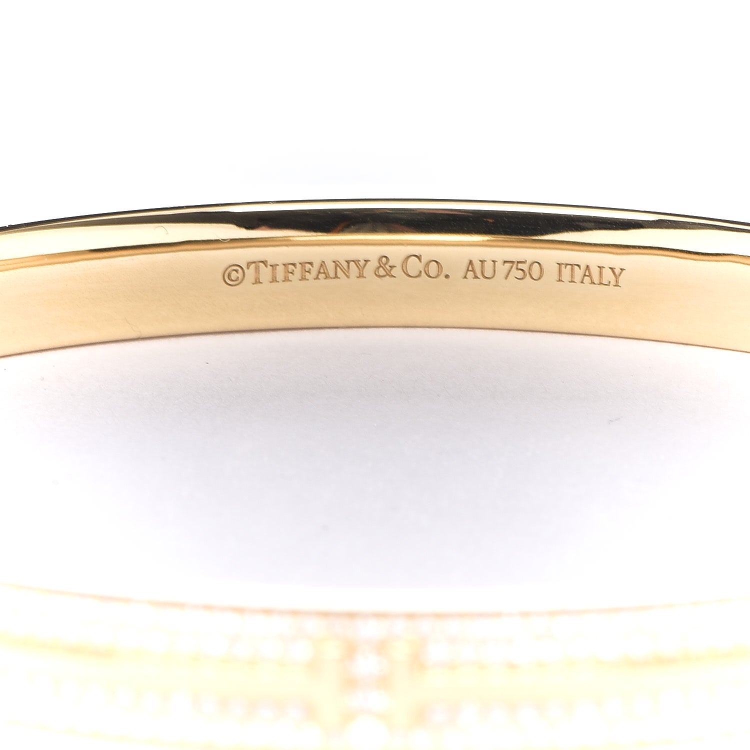 Tiffany 18K Yellow Gold Diamond T Hinged Pave Bracelet 4 of 6