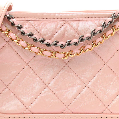 Chanel Iridescent Aged Calfskin Quilted Small Gabrielle Hobo Rose 8 of 11