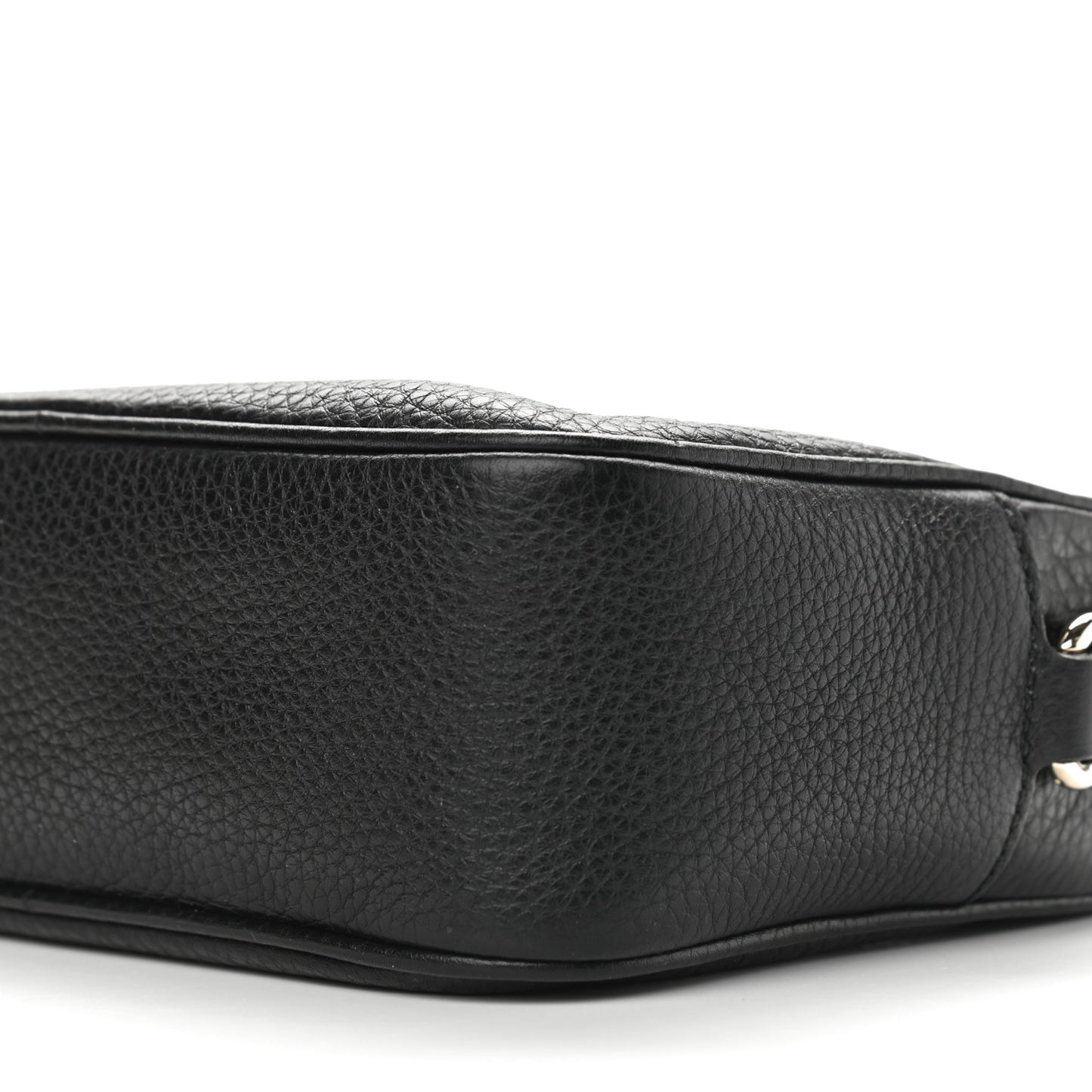 Pebbled Calfskin Small Soho Disco Bag Black