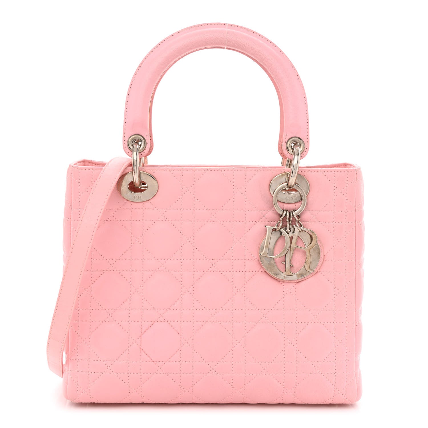 Christian Dior Lambskin Cannage Medium Lady Dior Rose Clair 1 of 14