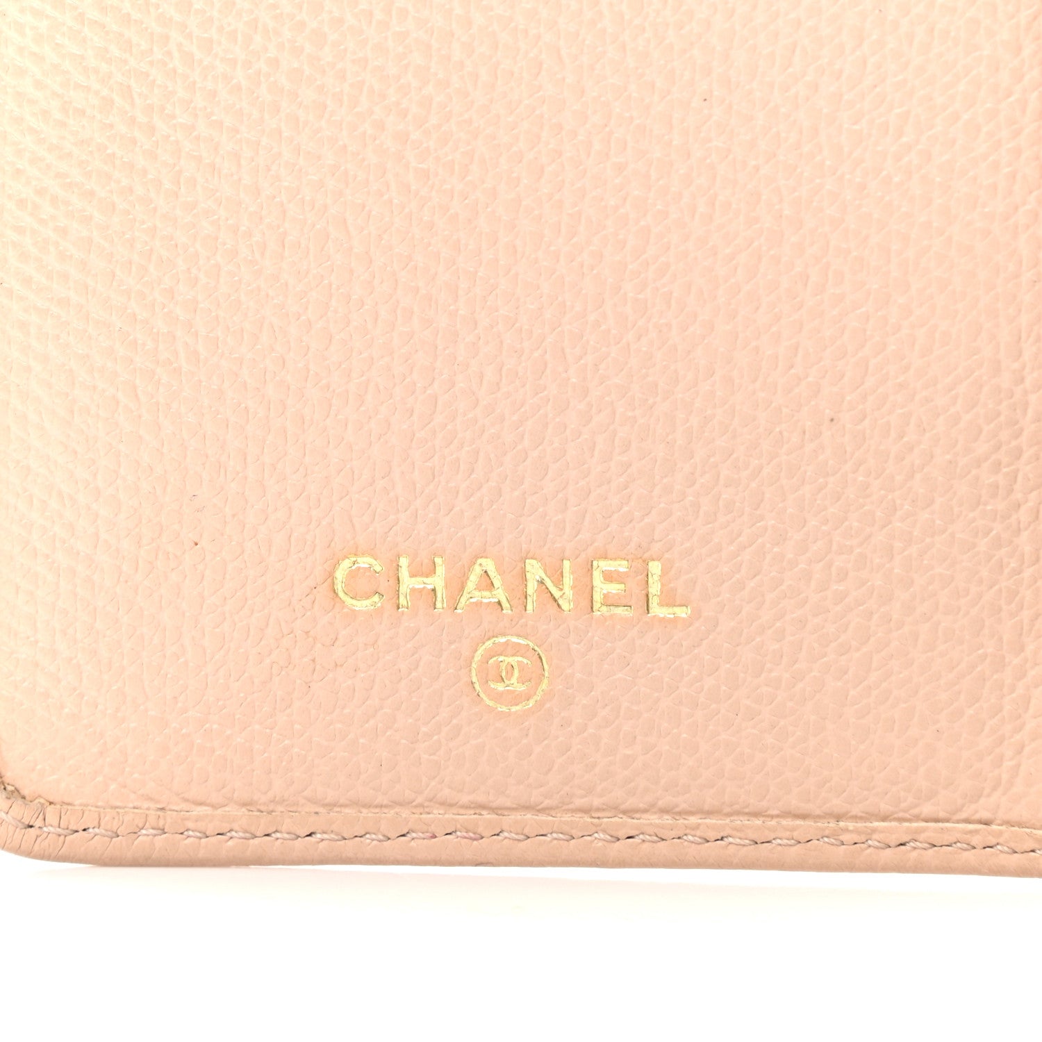 Chanel Grained Calfskin CC Button Yen Wallet Beige 6 of 27