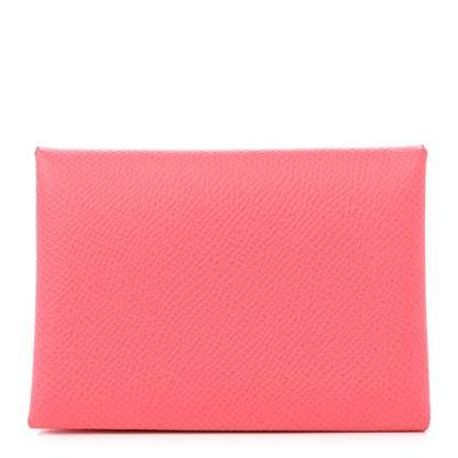 Hermes Epsom Calvi Duo Card Case Rose Azalee 1 of 8
