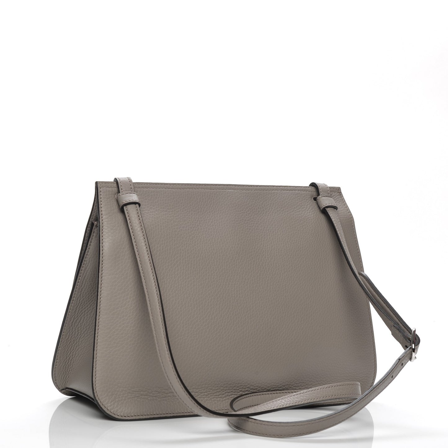 Cellarius Calfskin Medium Bamboo Daily Flap Shoulder Bag Storm Grey