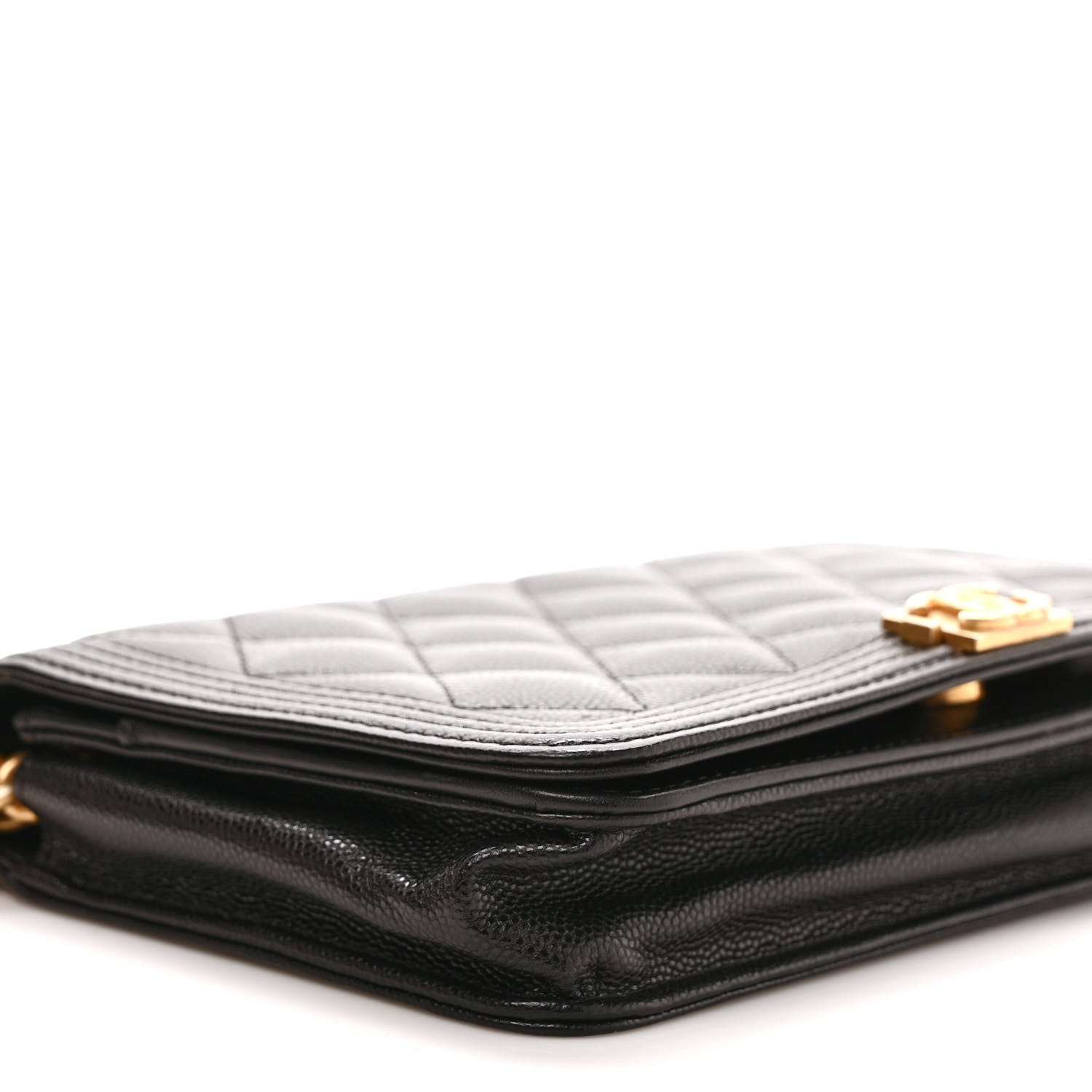 Chanel Caviar Quilted Boy Wallet On Chain WOC Black 8 of 10